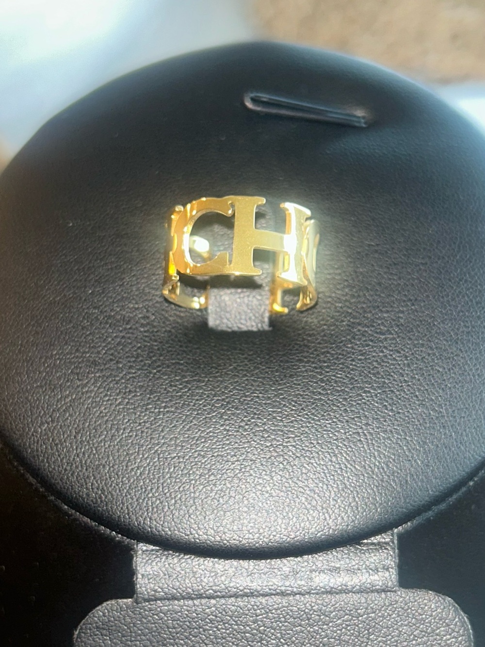 Logo Gold Tone Women’s Adjustable Ring